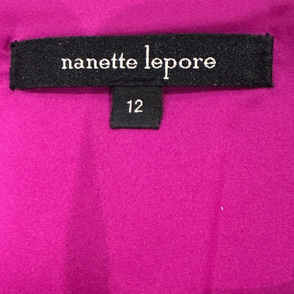 Nanette Lepore Fuchsia Pink 3/4 Sleeve Sheath Dress with Cut Out Bows Women’s 12 - Picture 5 of 7